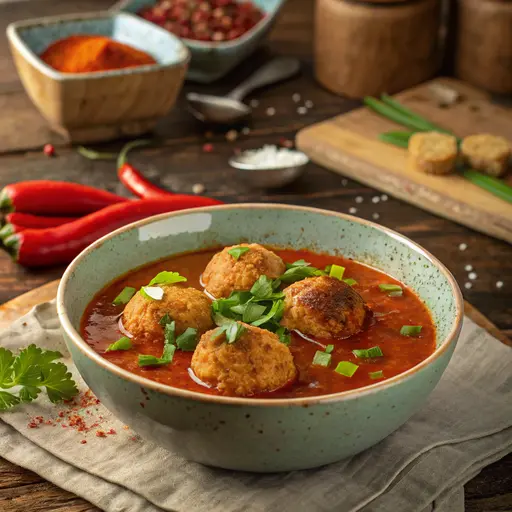 Spicy Cajun Crab Balls Soup