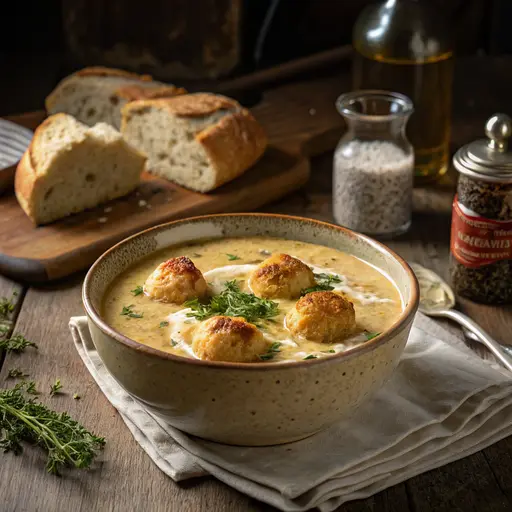 Creamy Crab Balls Soup