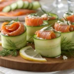 Chatelaine Smoked Salmon Roll on Cucumber